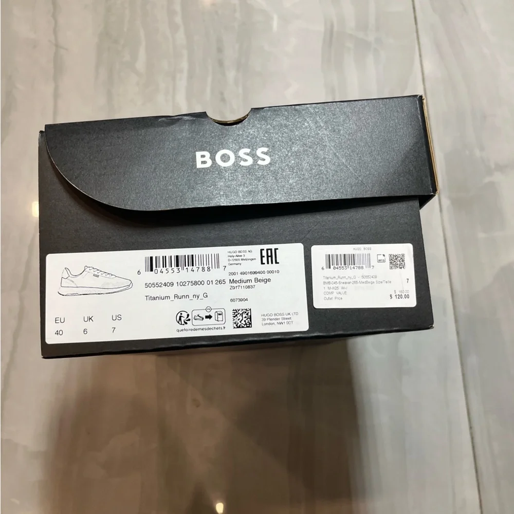Empty BOSS Hugo Boss Shoe Box Large Black with Original Tissue Paper